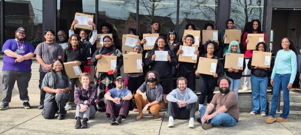 group of students at StudioNPL spring break camp.